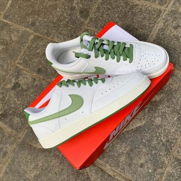 Alternative view of Nike AIR FORCE COURT VISION 1 [WHITE / OLIVE GREEN] 1009025