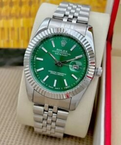 Rolex Datejust Silver Green Metal Watch
