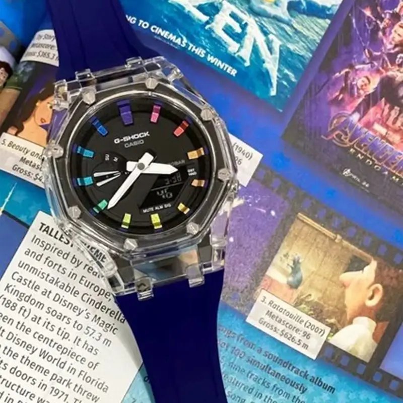 G-shock Blue Rainbow Silicon Premium Watch - Image 4