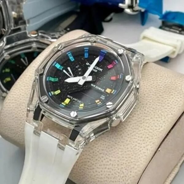 Alternative view of G-shock White Rainbow Silicon Premium Watch