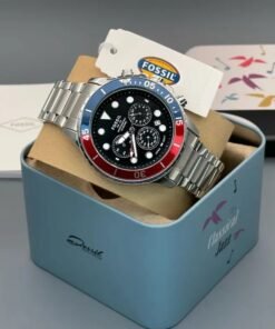 Alternative view of Fossil Fb 03 Silver Red Metal Watch