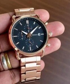 Fossil Rose Gold Black Metal Watch