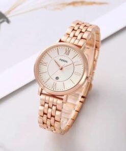 Fossil Rose Gold White Dial Ladies Watch