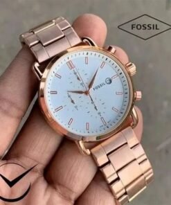 Fossil Rose Gold White Metal Watch