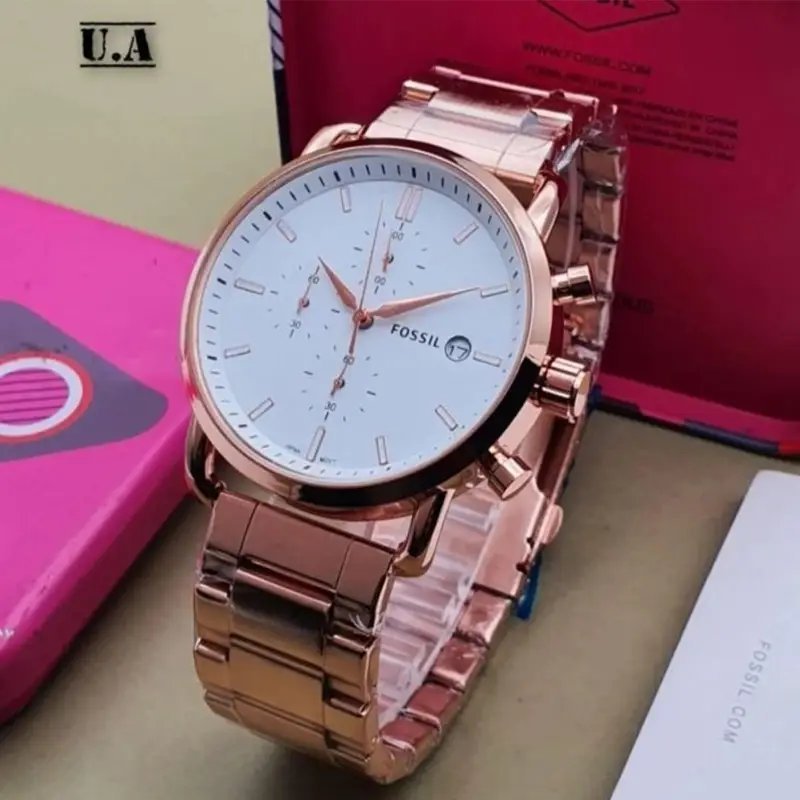 Fossil Rose Gold White Metal Watch - Image 2