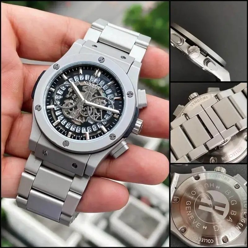 Hublot Silver Grey Automatic Metal Watch - Image 2