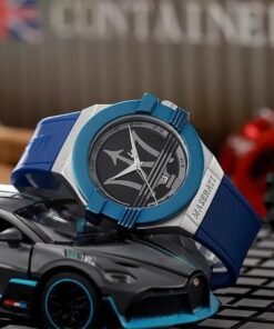 Alternative view of Maserati Blue Silver Leather Watch