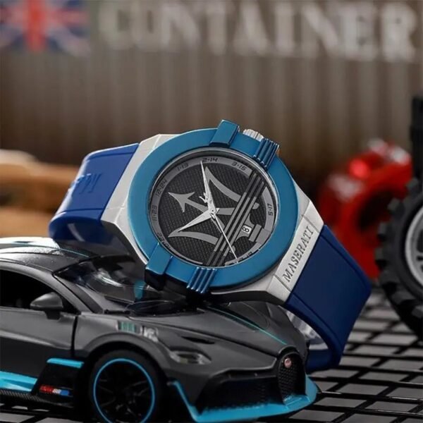 Alternative view of Maserati Blue Silver Leather Watch