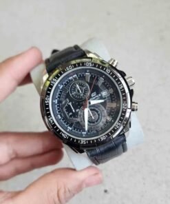 Alternative view of Edifice Black Leather Watch