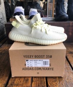 Alternative view of yeezy boost 350 v2 butter pastel volt yellow [full kit]
