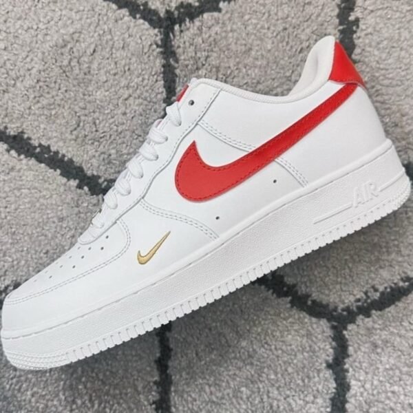 Alternative view of Nike AIR FORCE 1 LOW ESSENTIAL GYM RED MINI SWOOSH [WHITE/ RED] 0809025