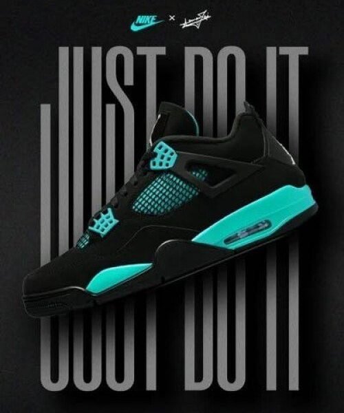 Nike JORDA_N RETRO 4 TIFFANY [BLACK / SEA GREEN] 1109025