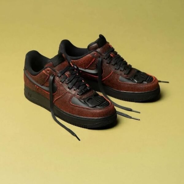 Alternative view of Nike AIR FORCE 1 LOW HALLOWEEN SKELETON [BLACK / CRIMSON] 1808025