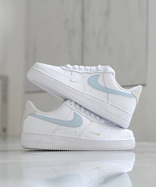 Alternative view of Nike AIR FORCE 1 LOW LIGHT ARMOURY BLUE SKY SWOOSH [WHITE/BLUE] 1908025