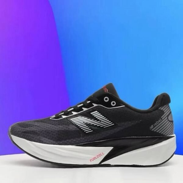 Balance FuelCell Rebel v5 running shoe in black and silver