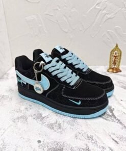 Alternative view of nike airforce 1 low x stussy x black blue