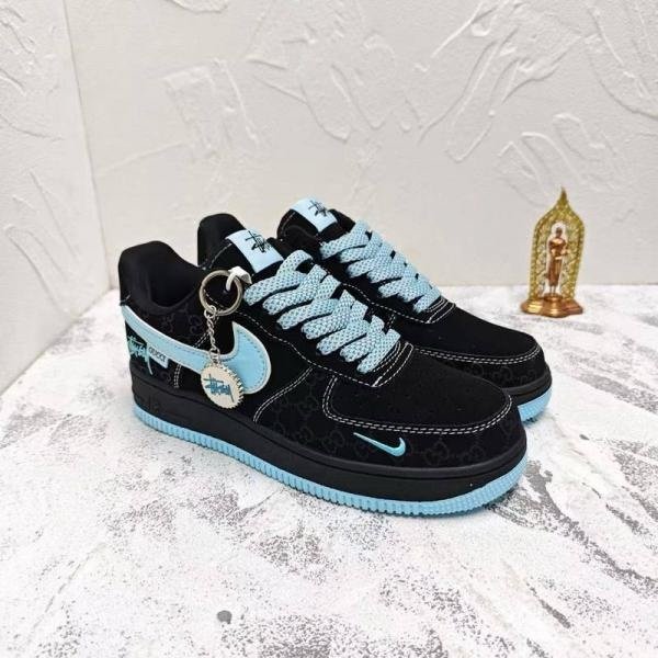 Alternative view of nike airforce 1 low x stussy x black blue