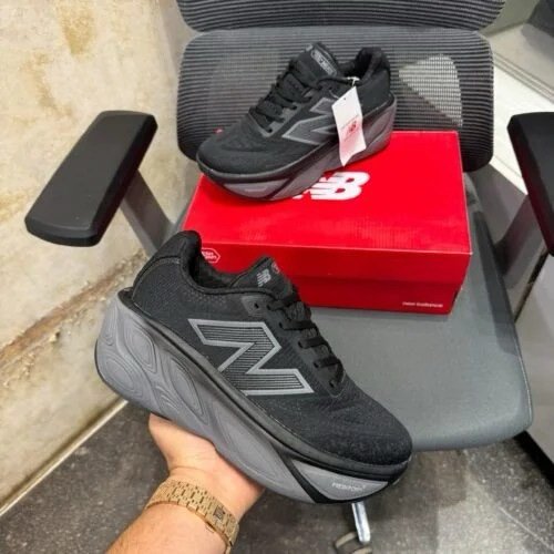 fresh foam x more v5 all black running