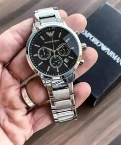 Alternative view of Armani Ar2453 Silver Black Dial Metal