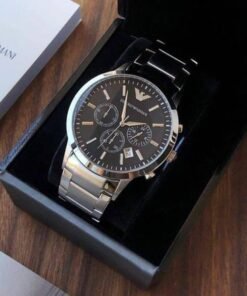 Armani Ar2453 Silver Black Dial Metal