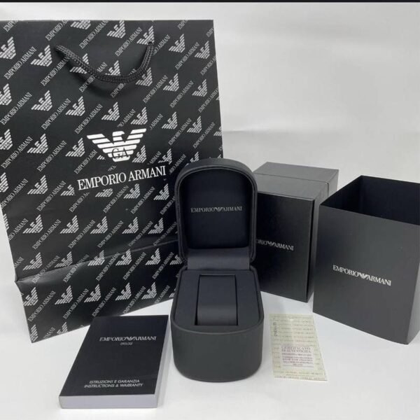 Alternative view of Armani Ar2453 Silver Blue Dial Metal