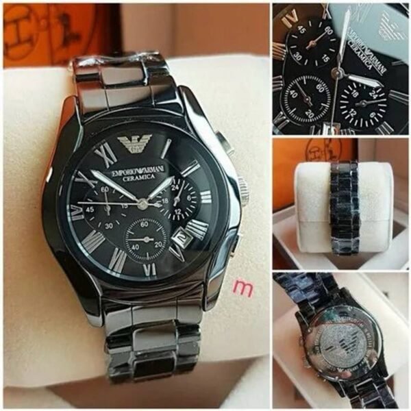 Alternative view of Armani Ceramica Black Silver Metal Watch