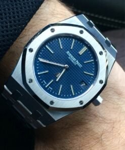 Alternative view of Audemars Piguet AP Royal Oak Silver Blue Metal