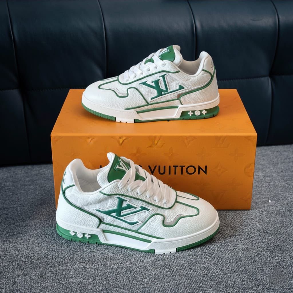 LOUI.S VUITTON TRAINER 2026 WHITE GREEN - Image 7