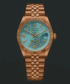 Rolex land dweller rose gold blue limited edition 003