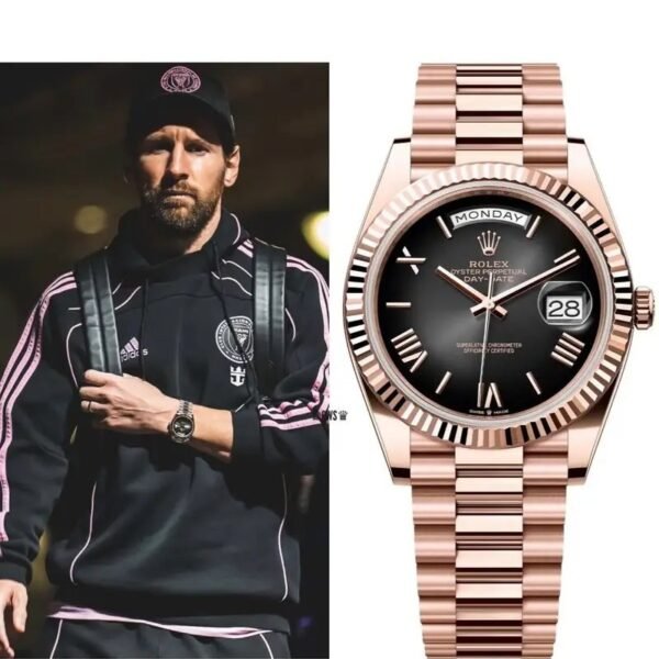 ROLEX ROSE GOLD BLACK DAIL LIONEL MESSI EDITION