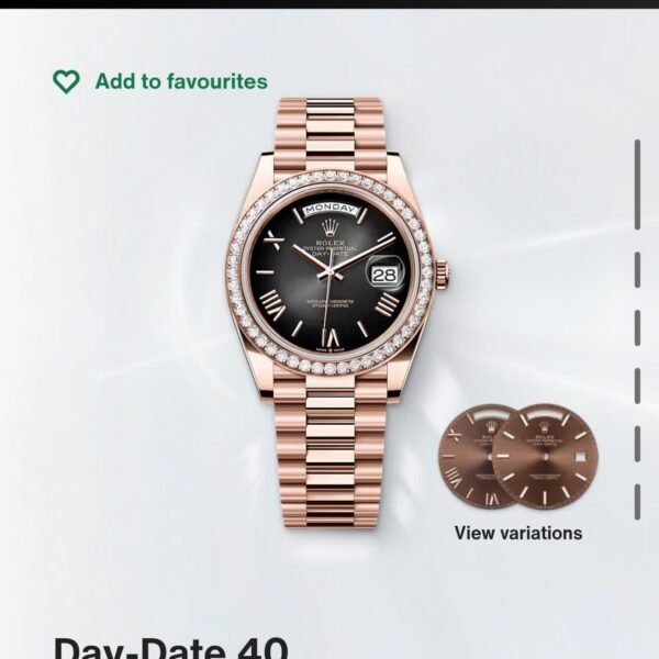 Alternative view of Rolex Day date Rose gold black primium watch