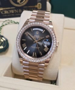 Rolex Day date Rose gold black primium watch