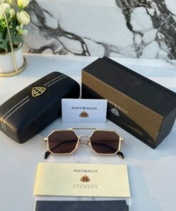 Branded  Sunglasses  hexagonal gold brown (With Original Kit)