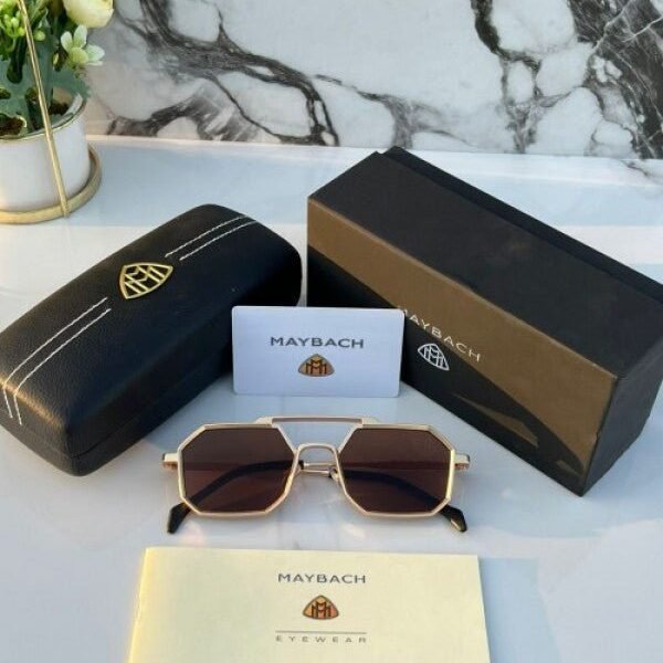 Branded  Sunglasses  hexagonal gold brown (With Original Kit)
