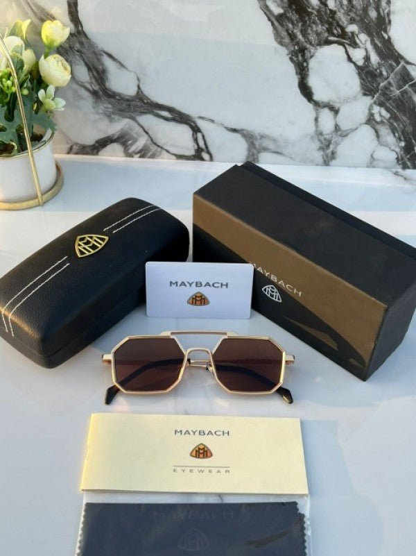 Branded Sunglasses hexagonal gold brown (With Original Kit)