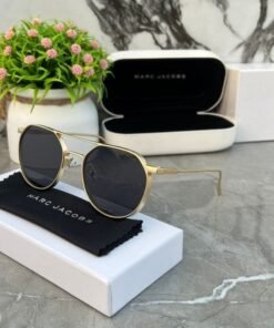 Alternative view of Branded Mj Metal Frame Gold Black Sunglasses (With Original Kit)