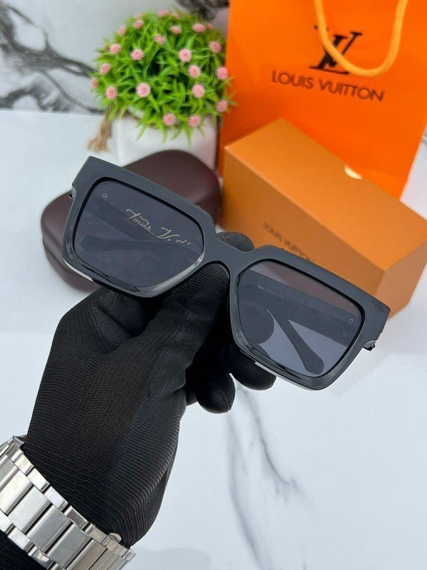 Branded LV Millionaire Sunglasses Full black (With Original Kit) - Image 3