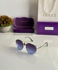 Branded Sunglasses Side Cap Silver Blue