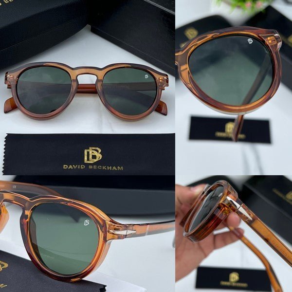 Branded Db Round Brown Green Sunglasses (With Original Kit) - Image 5