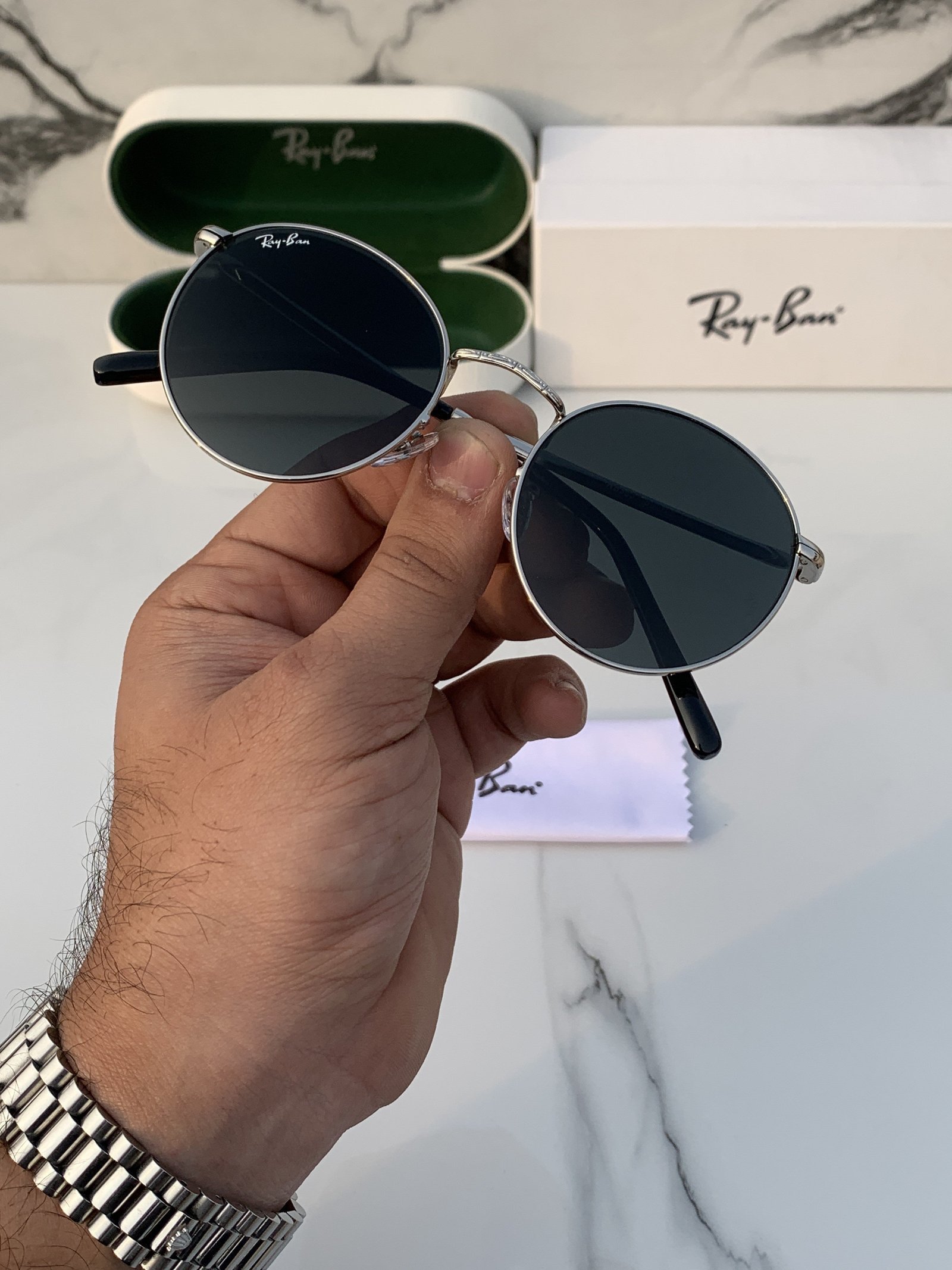 Branded Sunglasses RB 3637 silver black(With Original Kit) - Image 3