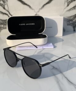 Branded Mj Metal Frame Full Black Sunglasses (With Original Kit)