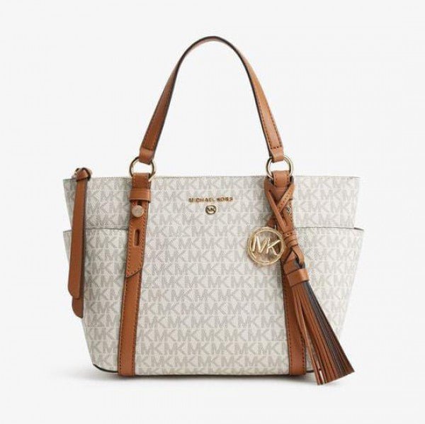 Branded Mk Sulliivan saffiano Tote Bag with Dusk Bag (bj)