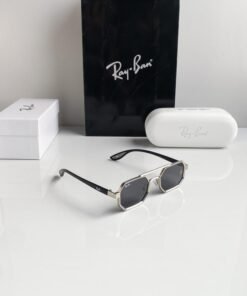 Branded Rb Silver Black Sunglasses Bt (With Original Kit)