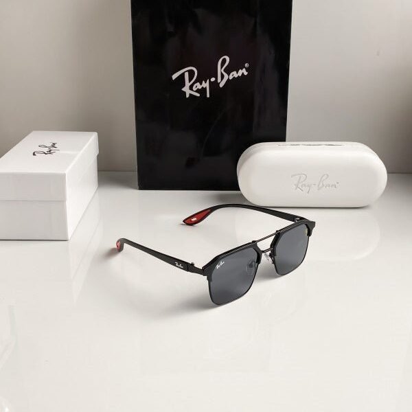Alternative view of Branded Rb Black Red Metal Frame Sunglasses Bt (With Original Kit)