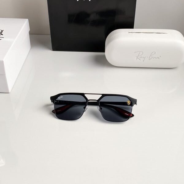 Branded Rb Black Red Metal Frame Sunglasses Bt (With Original Kit)