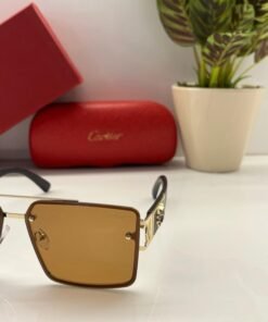 Alternative view of Branded Ctier Gold Brown Sunglasses EW (With Original Kit)
