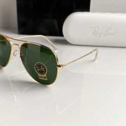 Alternative view of Branded Rb Gold Green Aviator Sunglasses Bt (With Original Kit)