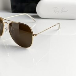 Alternative view of Branded Rb Gold Brown Aviator Sunglasses Bt (With Original Kit)