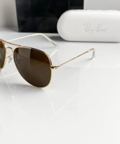 Alternative view of Branded Rb Gold Brown Aviator Sunglasses Bt (With Original Kit)