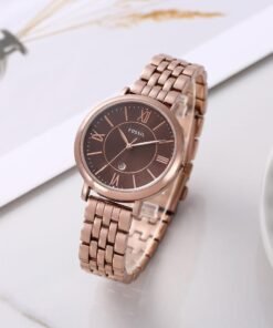 Fossil Rose Gold Brown Dial Ladies Watch